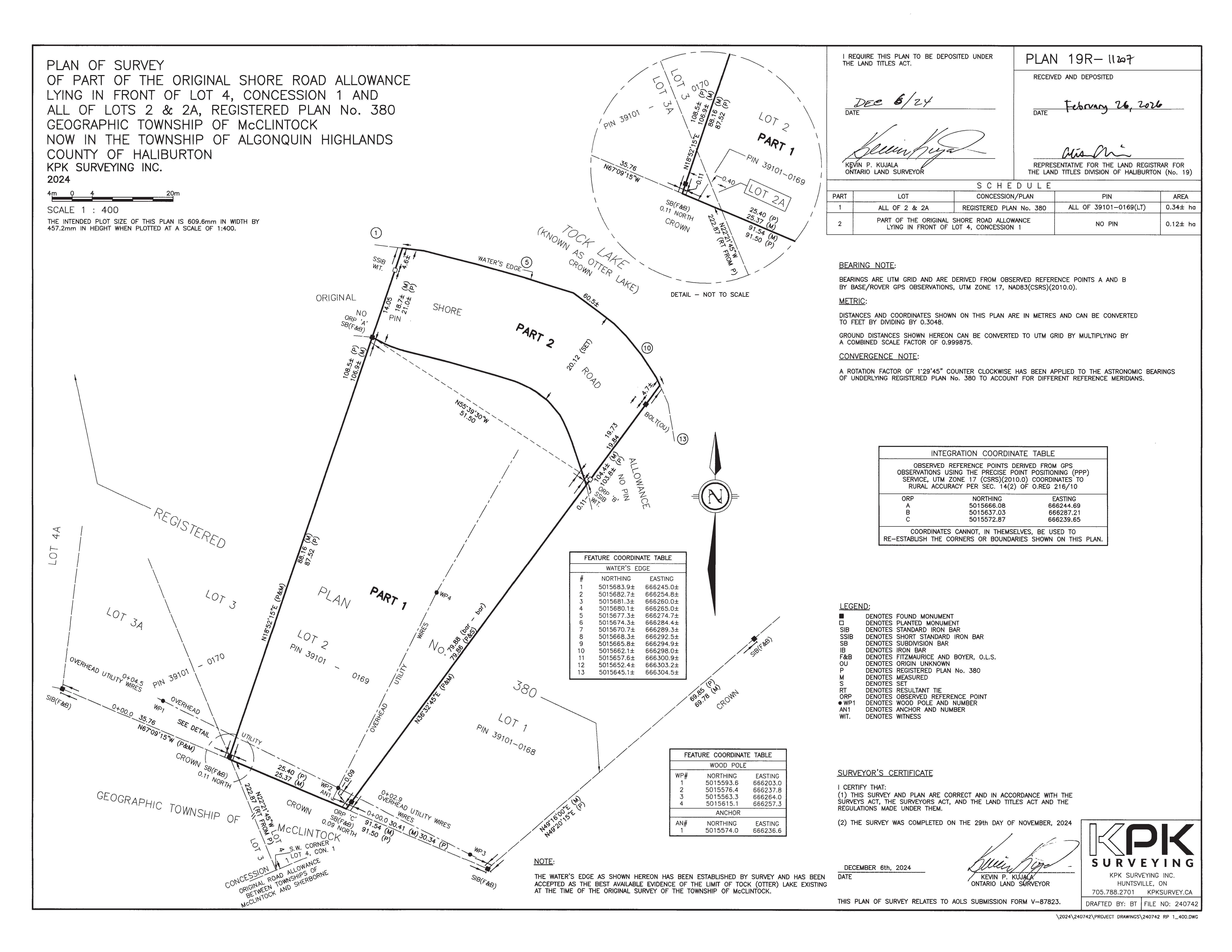 Image shows planning map of a waterfront property.