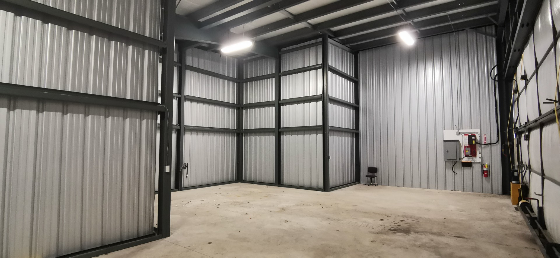 Image shows an airplane hangar.