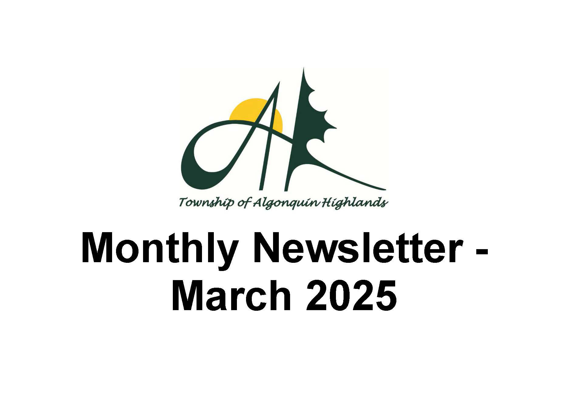 Image reads, "Monthly Newsletter - March 2025"