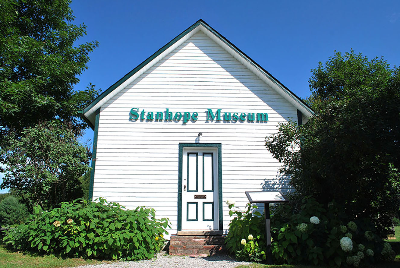 Image shows the front of the Stanhope Museum.