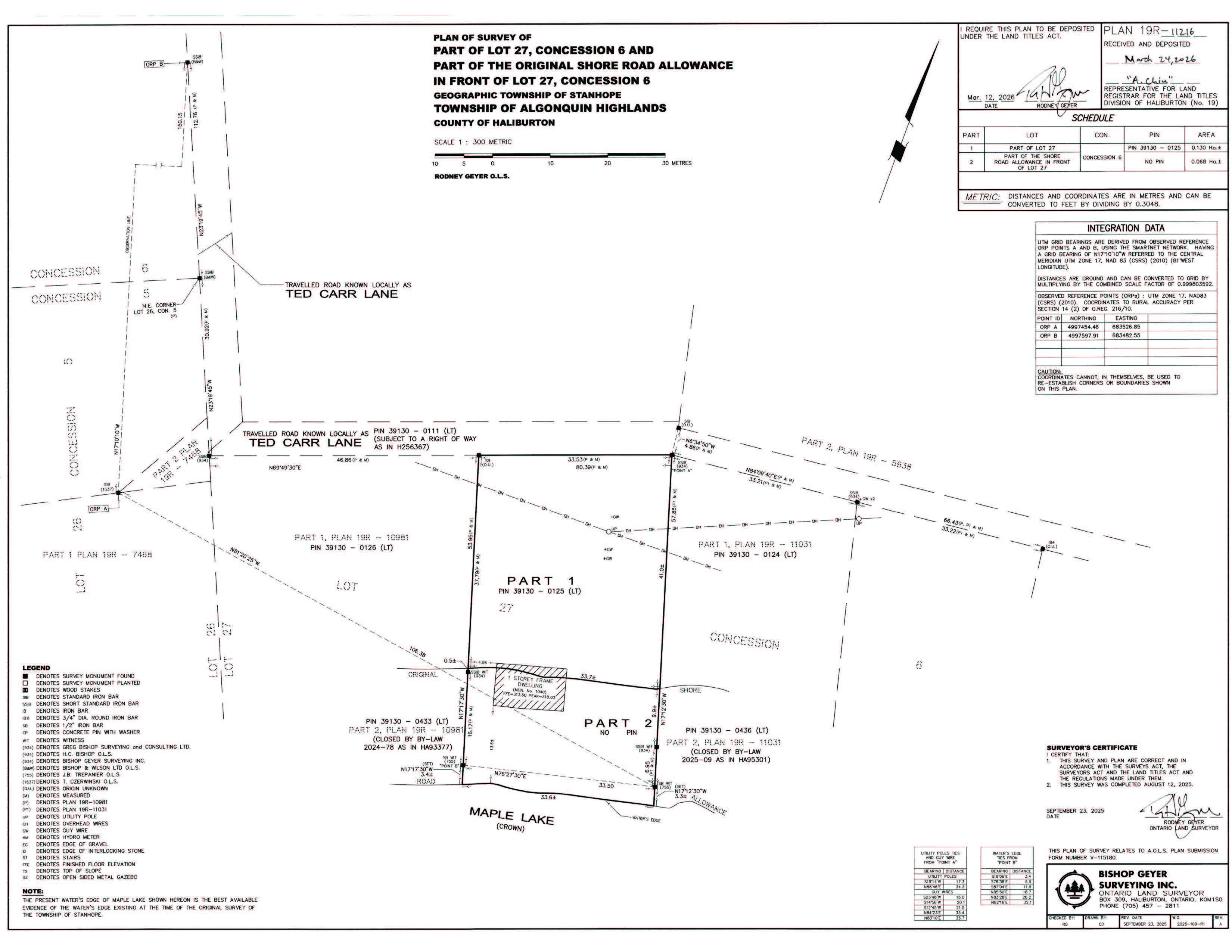 Image shows a planning map of a waterfront property.