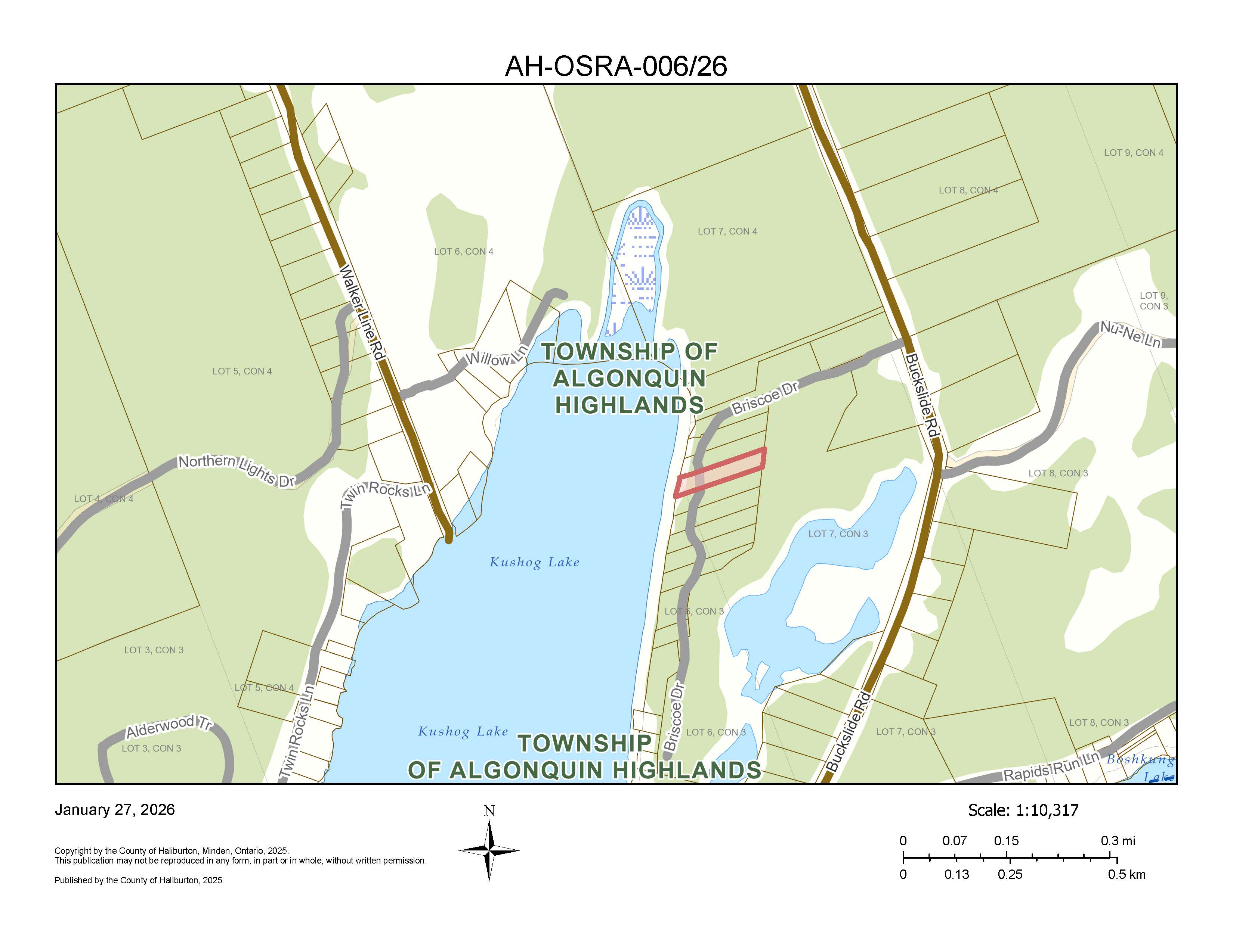 Image shows planning map of a waterfront property.