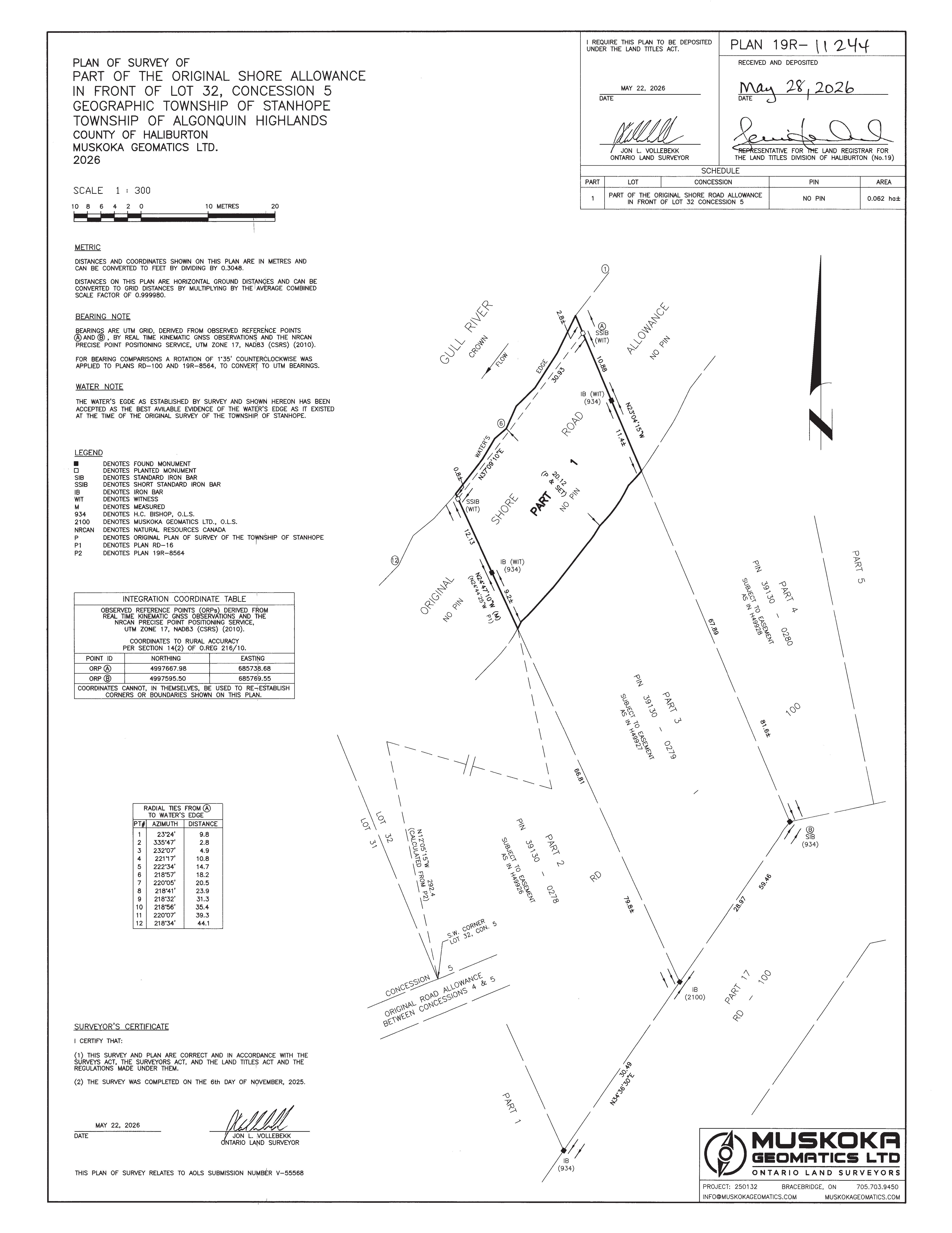 Image shows planning map of a waterfront property.