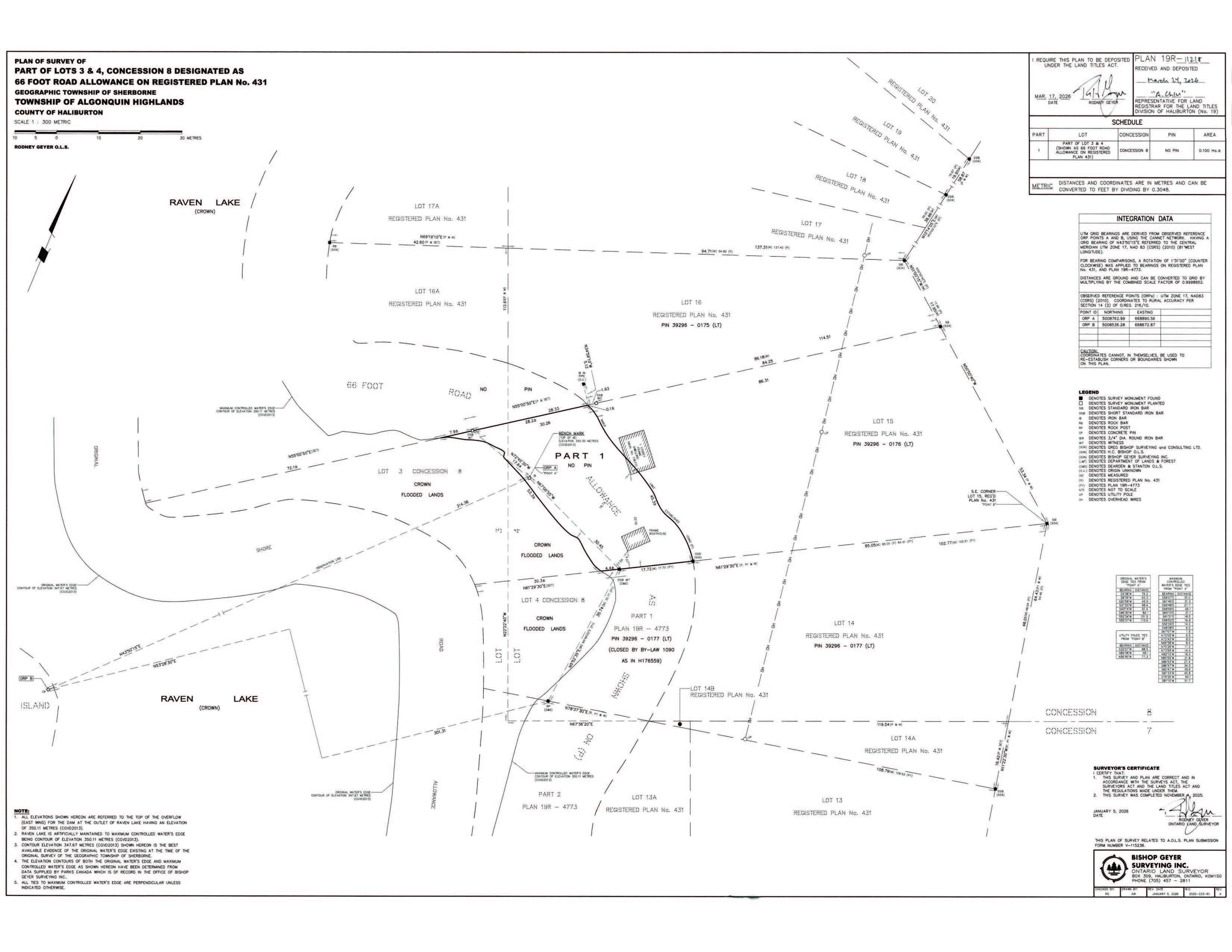 Image shows a planning map of a waterfront property.
