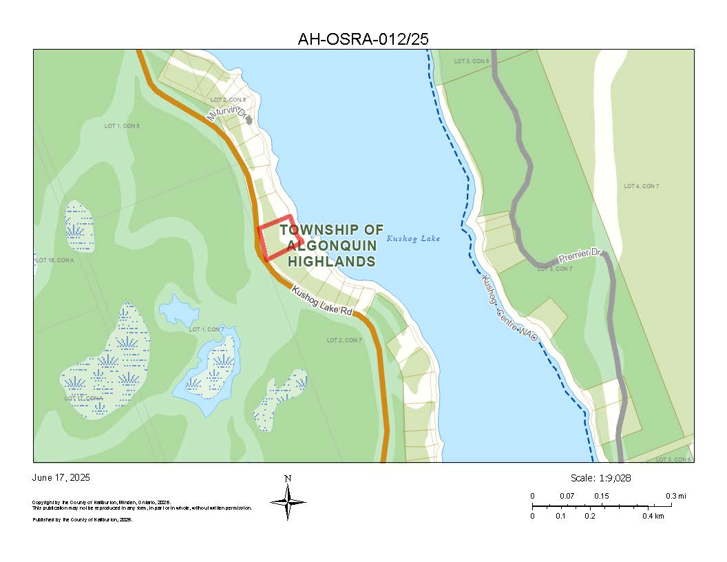 Image shows planning map of a waterfront property.