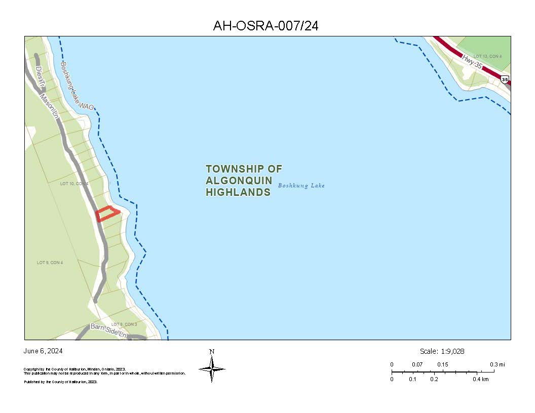 Image shows planning map of waterfront property.