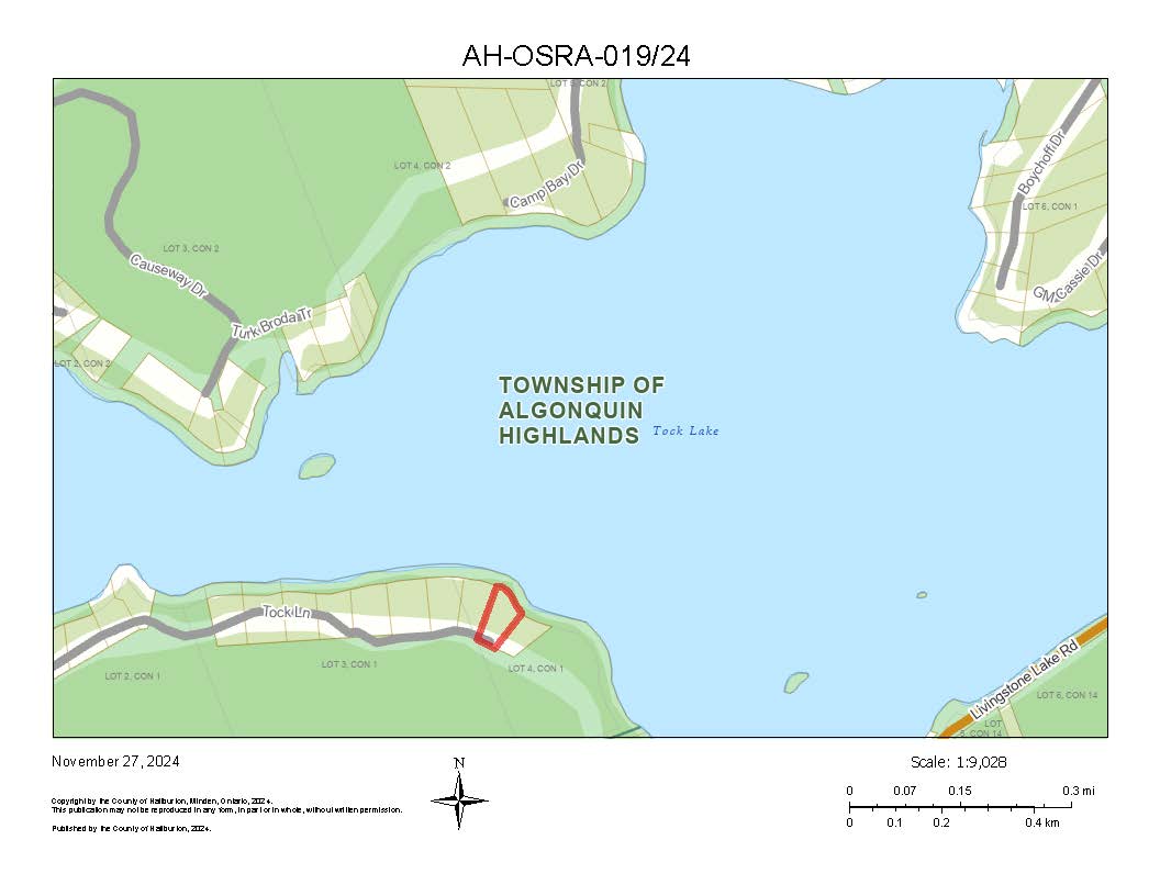 Image shows planning map of a waterfront property.