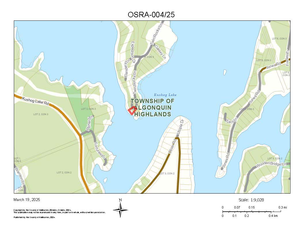 Image shows planning map of waterfront property.