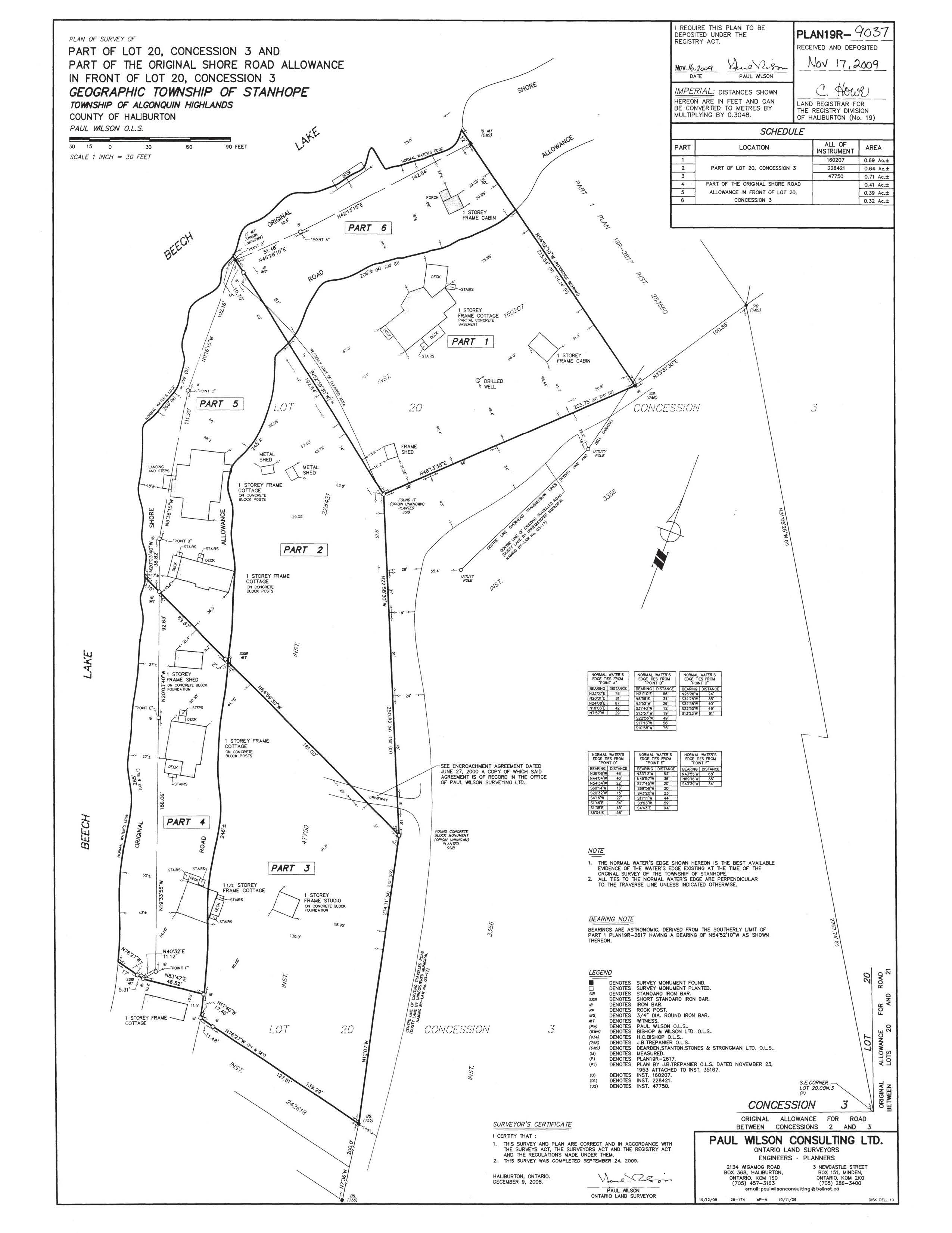 Image shows planning map of waterfront property.