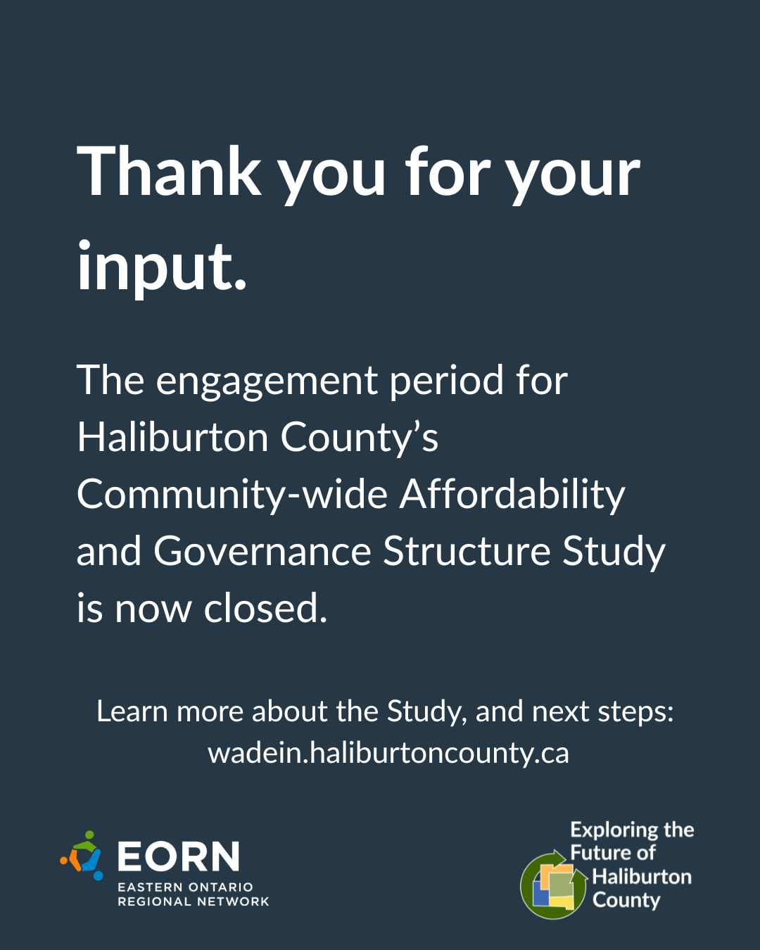 Graphic thanks the public for taking part in a survey.