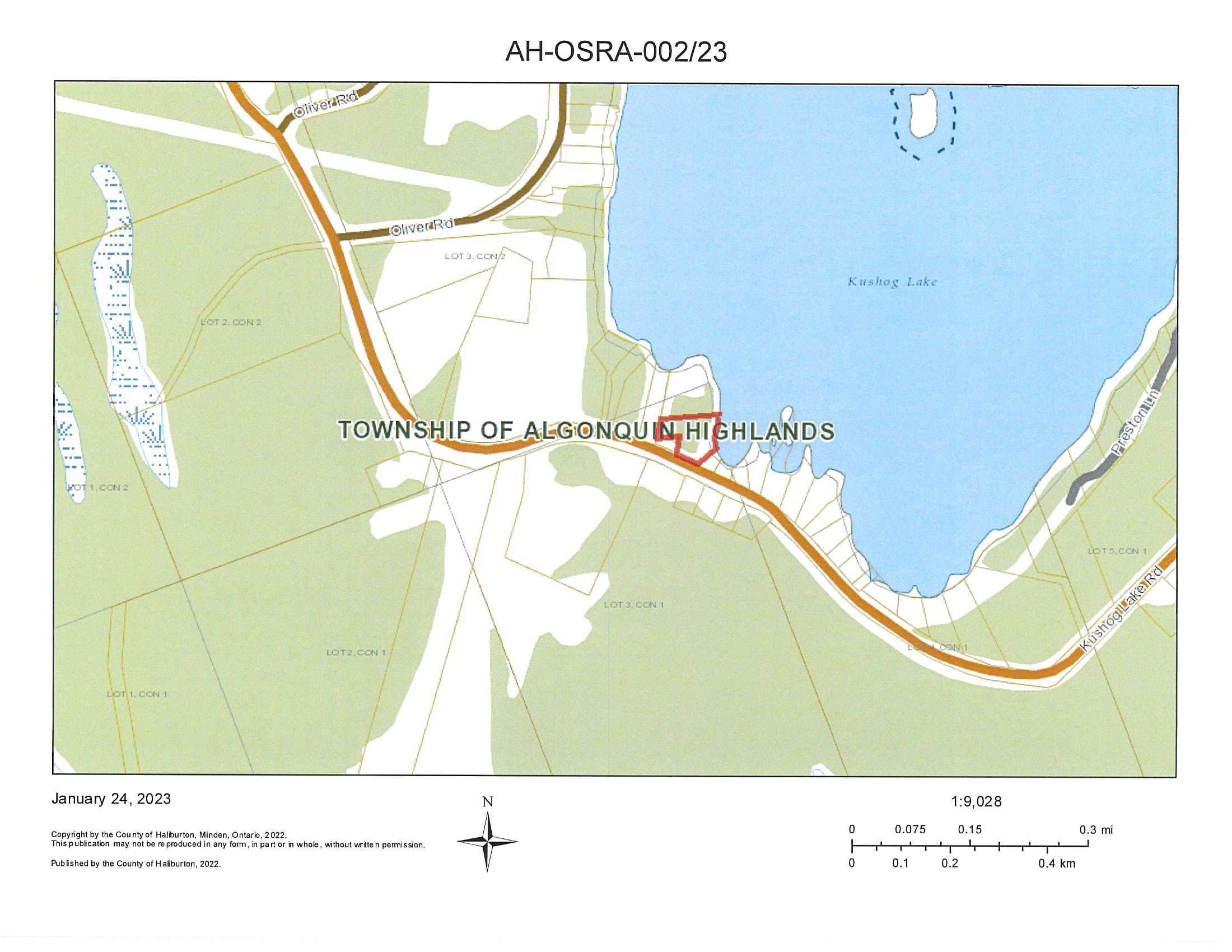 Image shows planning map of waterfront property.