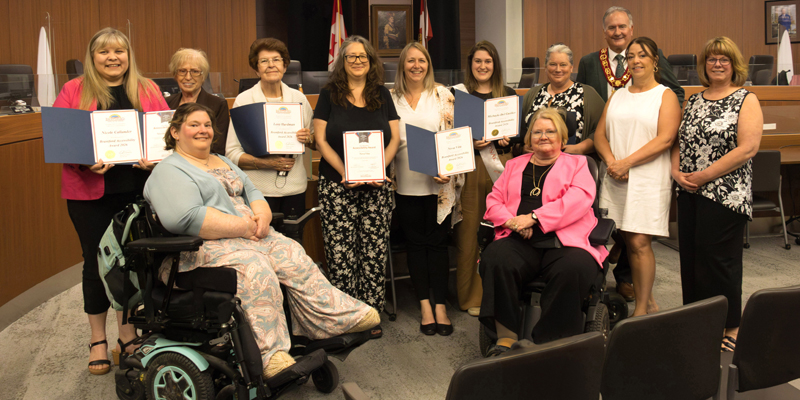 2026 Accessibility Improvement Awards recipients at the Brantford City Council meeting