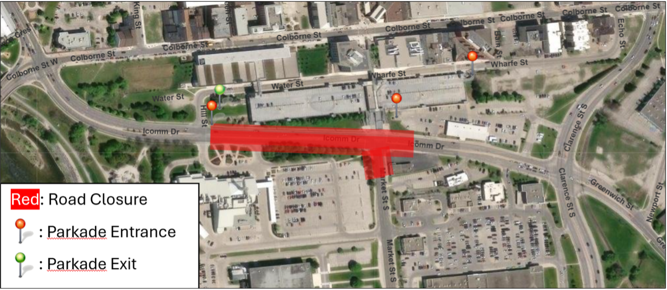 Temporary closure of Icomm Drive and Market Street South intersection February 5 to 13