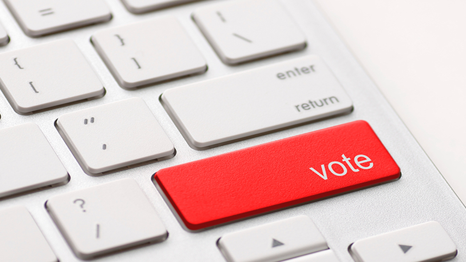 Laptop keyboard with red vote key