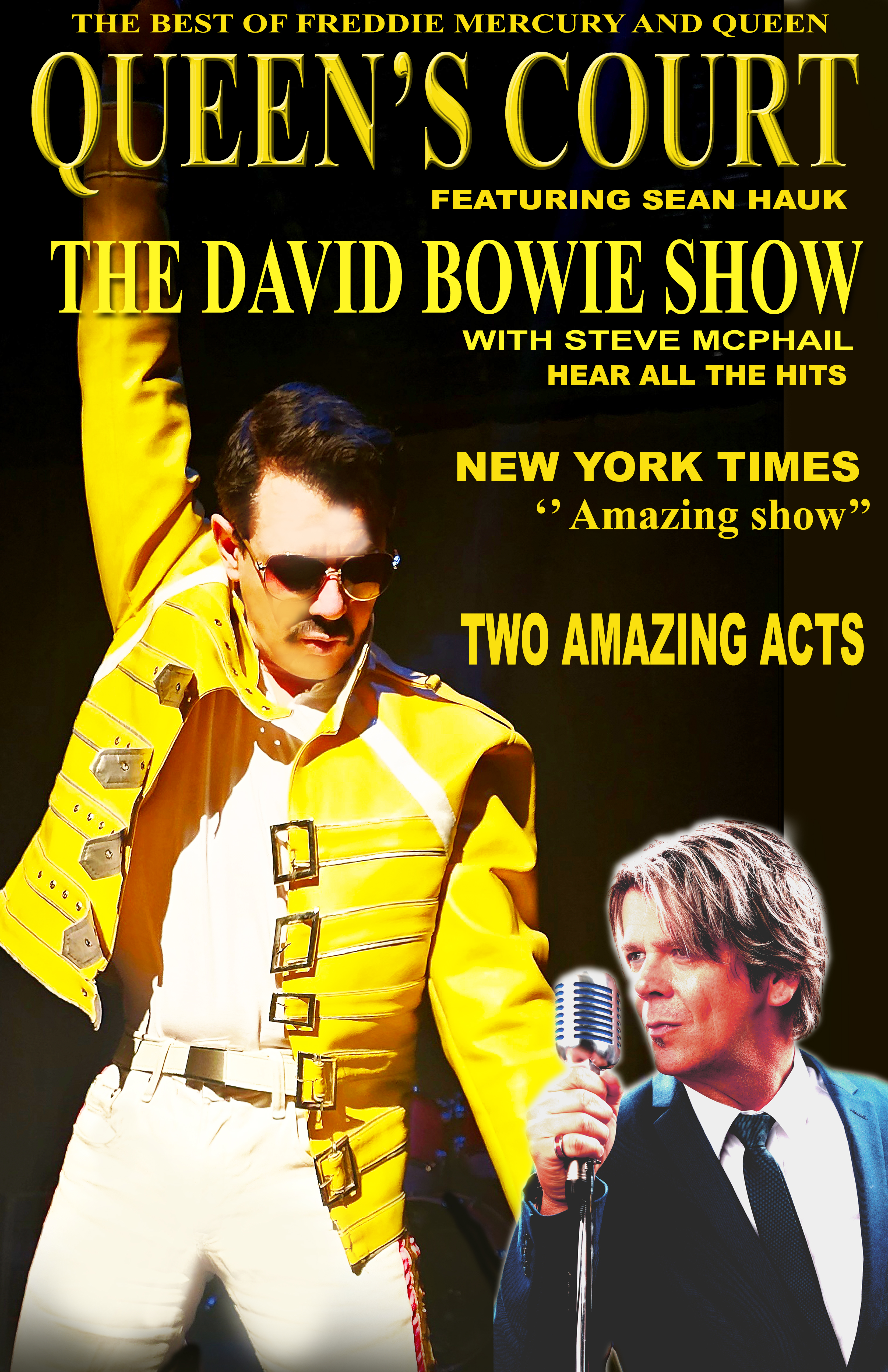 Image of tribute artists for David Bowie and Queen