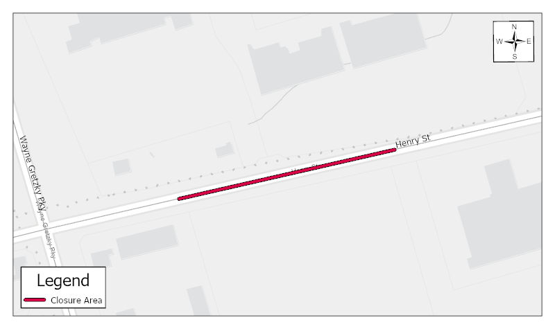 Lane closures on Henry Street