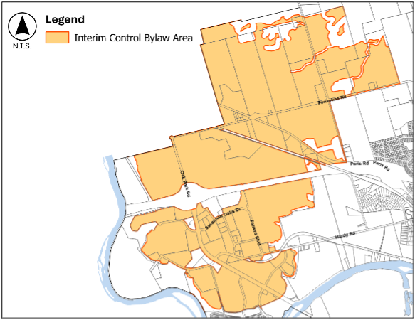 Figure 1- Interim control area (northwest Brantford)