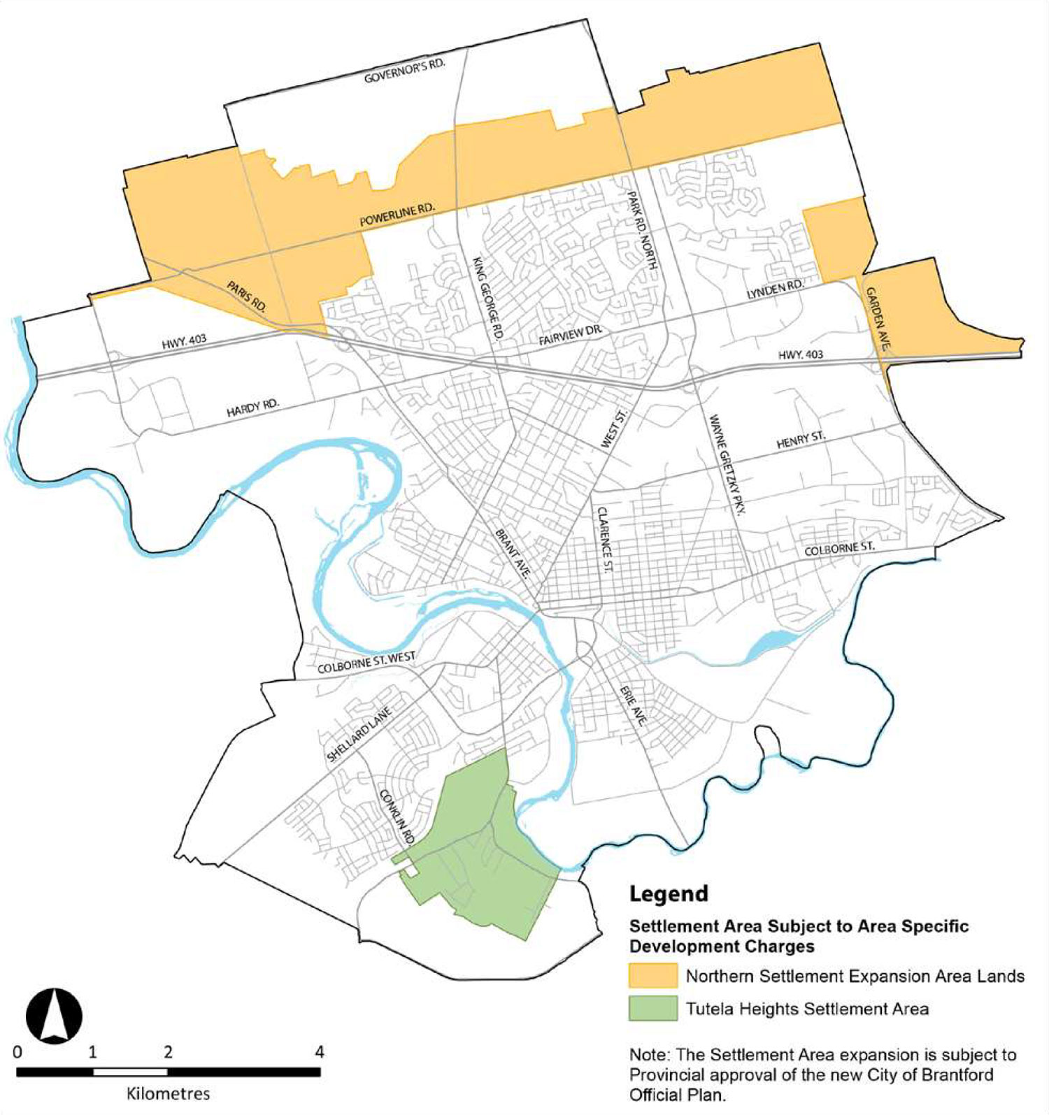 map of development charges (DC) area