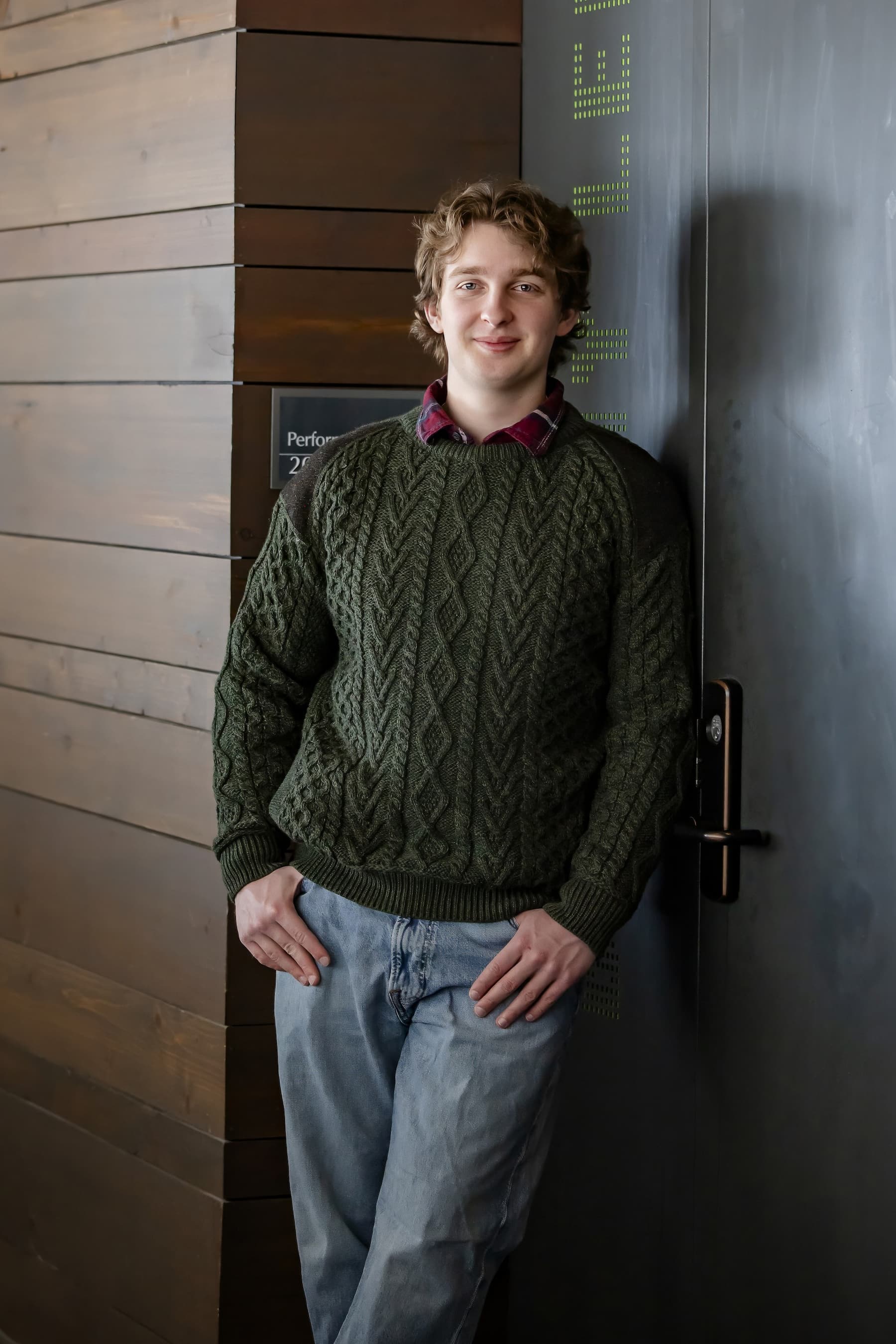 Gabriel Bergeron in an academic building