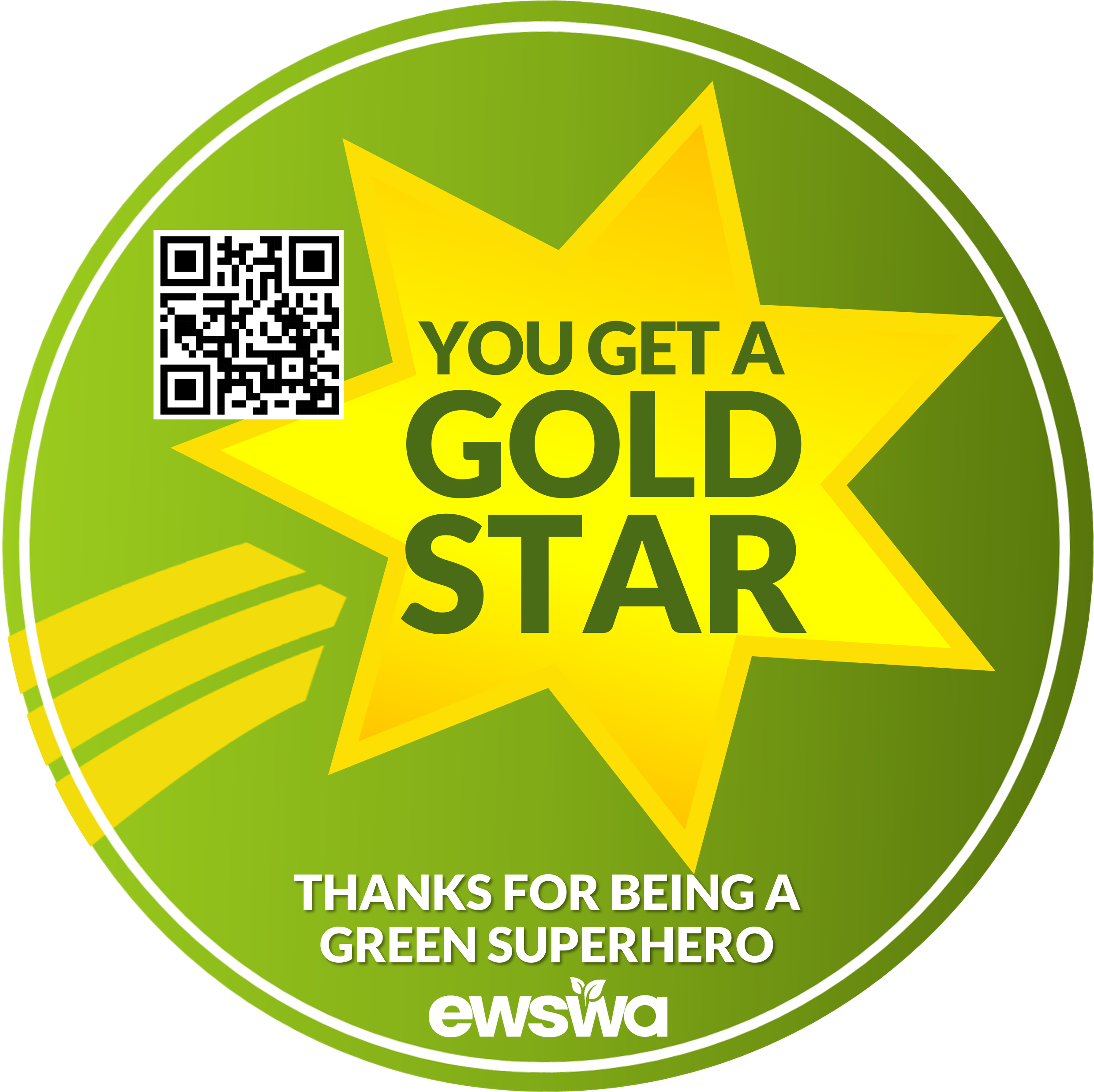 Gold Star = You’re a Green Superhero