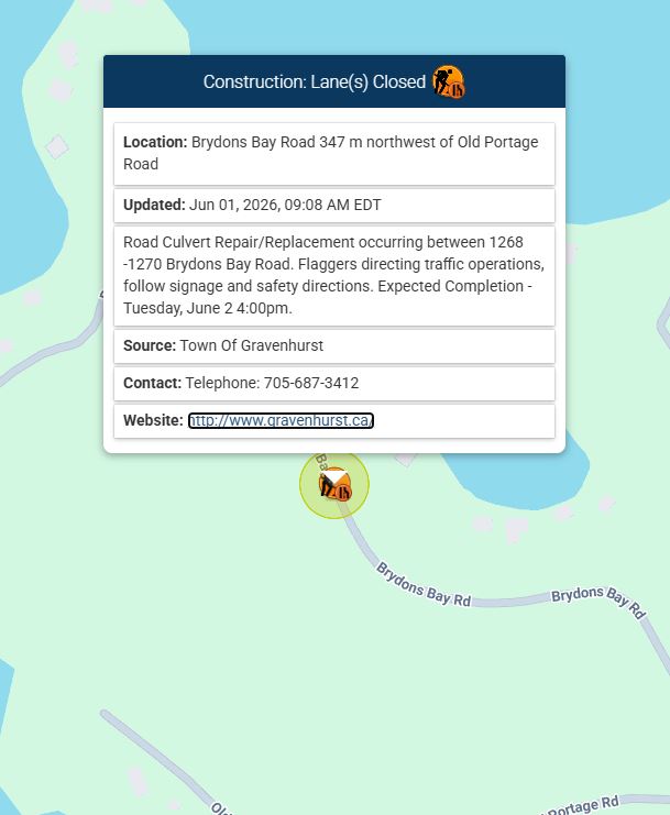 Brydons Bay road closure