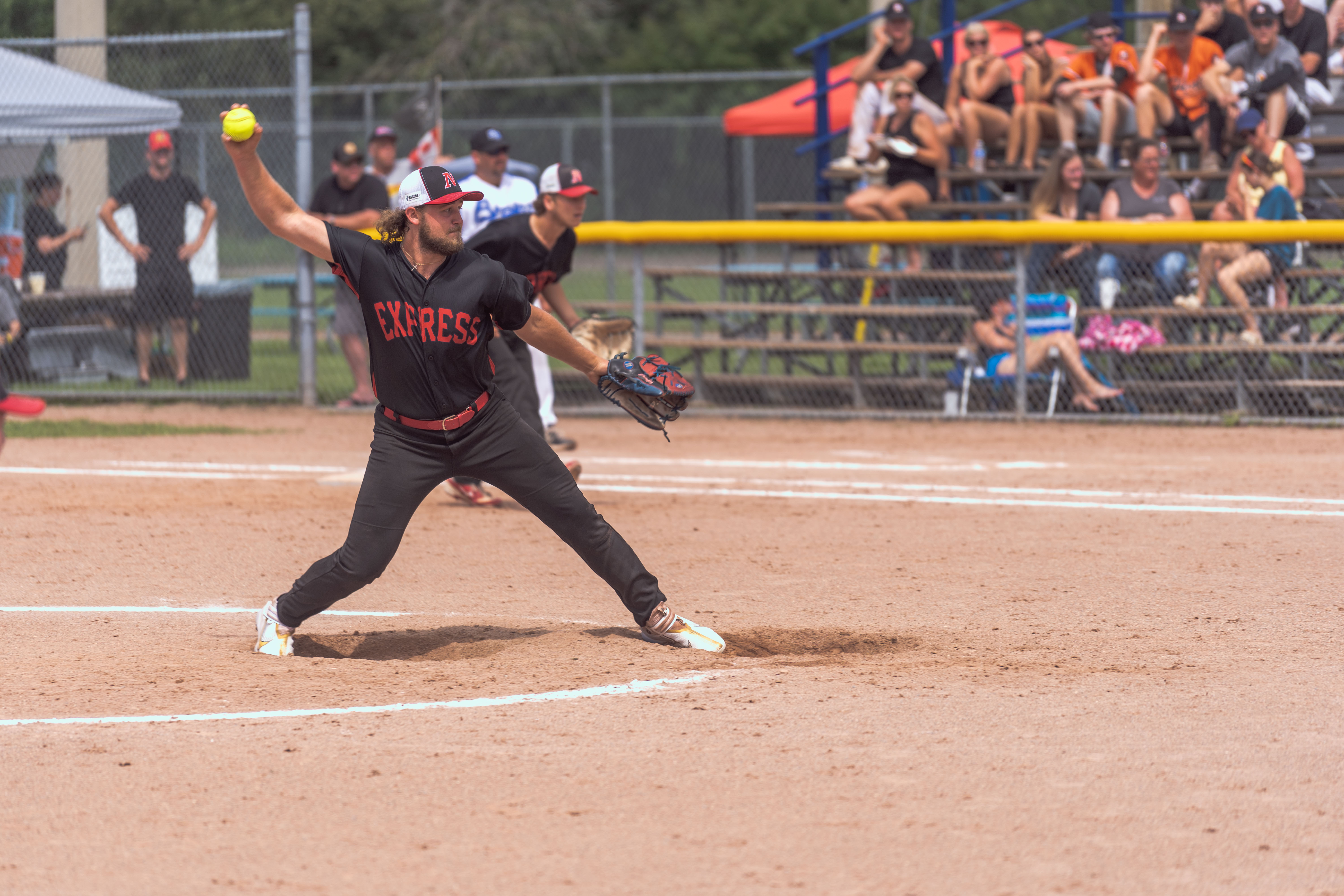 A pitcher throwing a baseball 