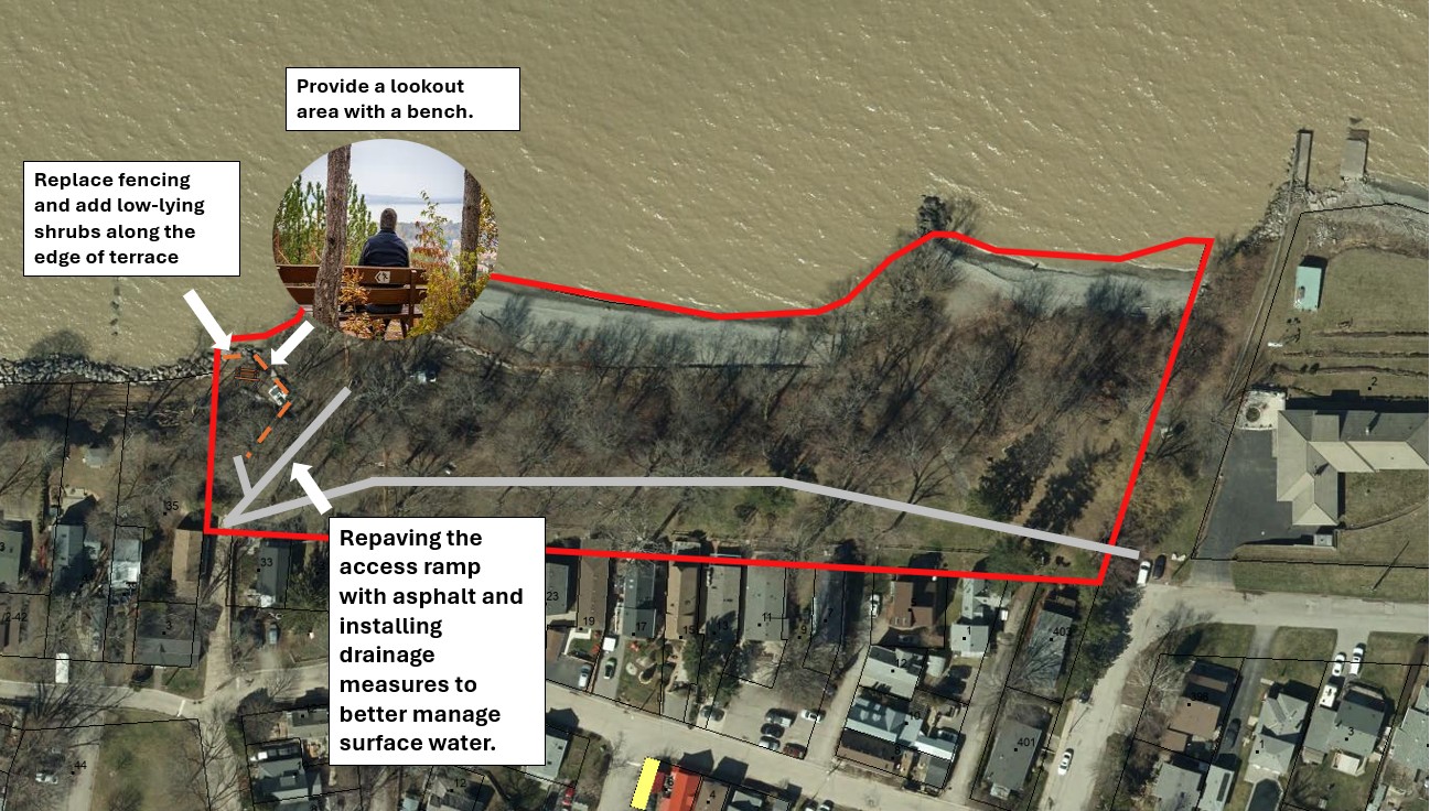 Grimsby Beach Lookout Improvements Map