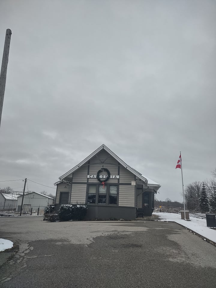 winter scene at caledonia grand trunk