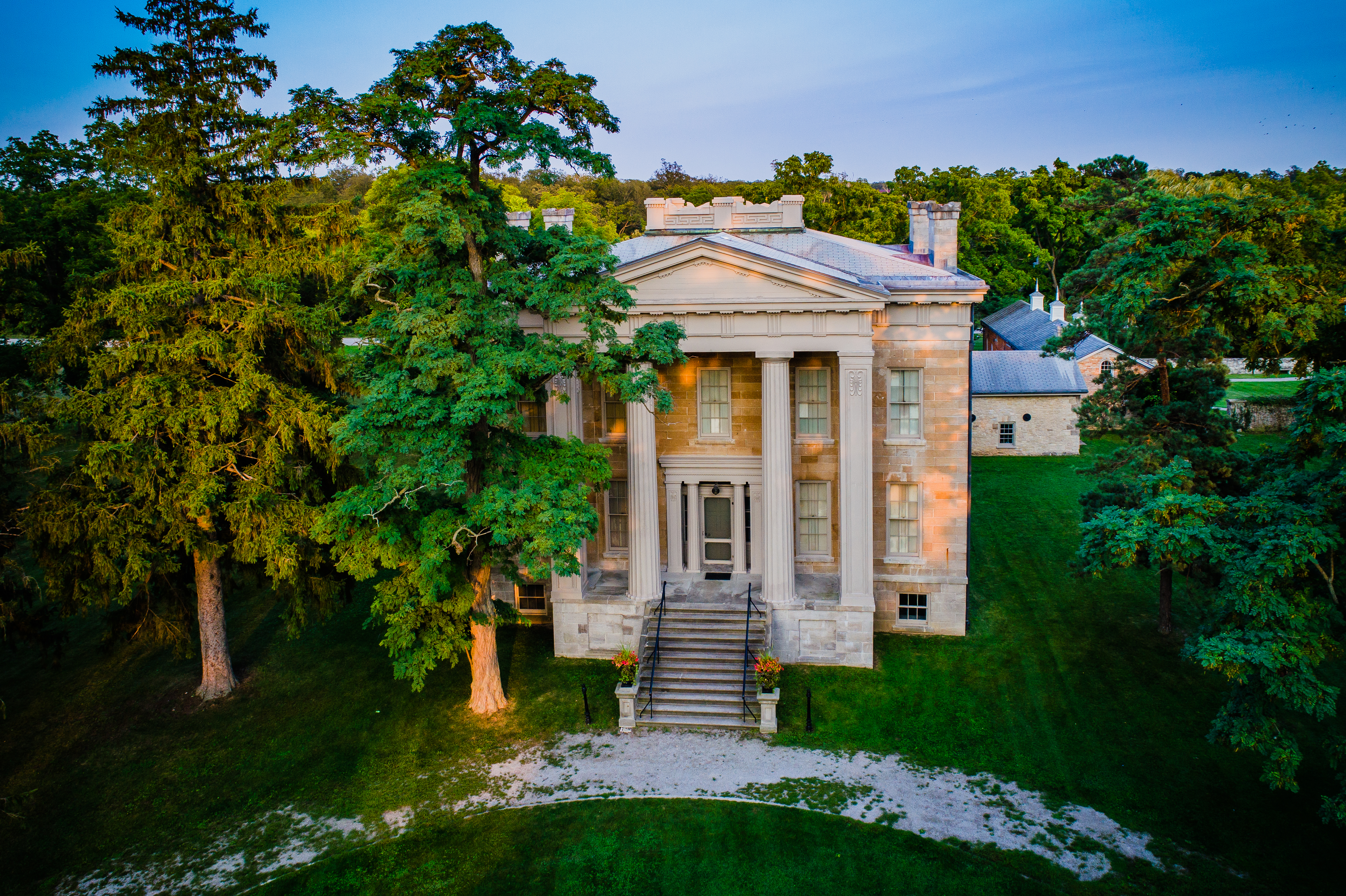 front view of old mansion