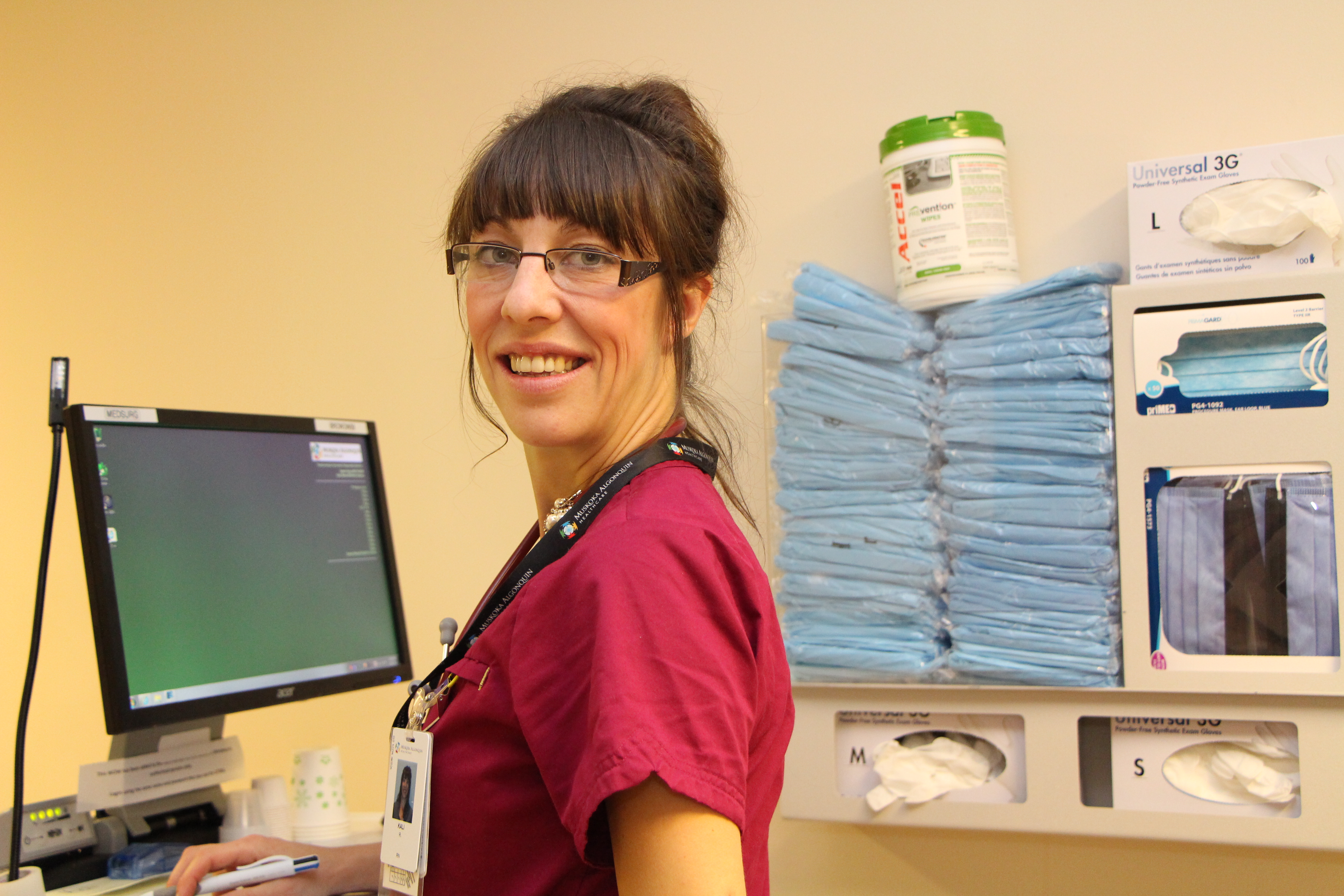Nurse at computer