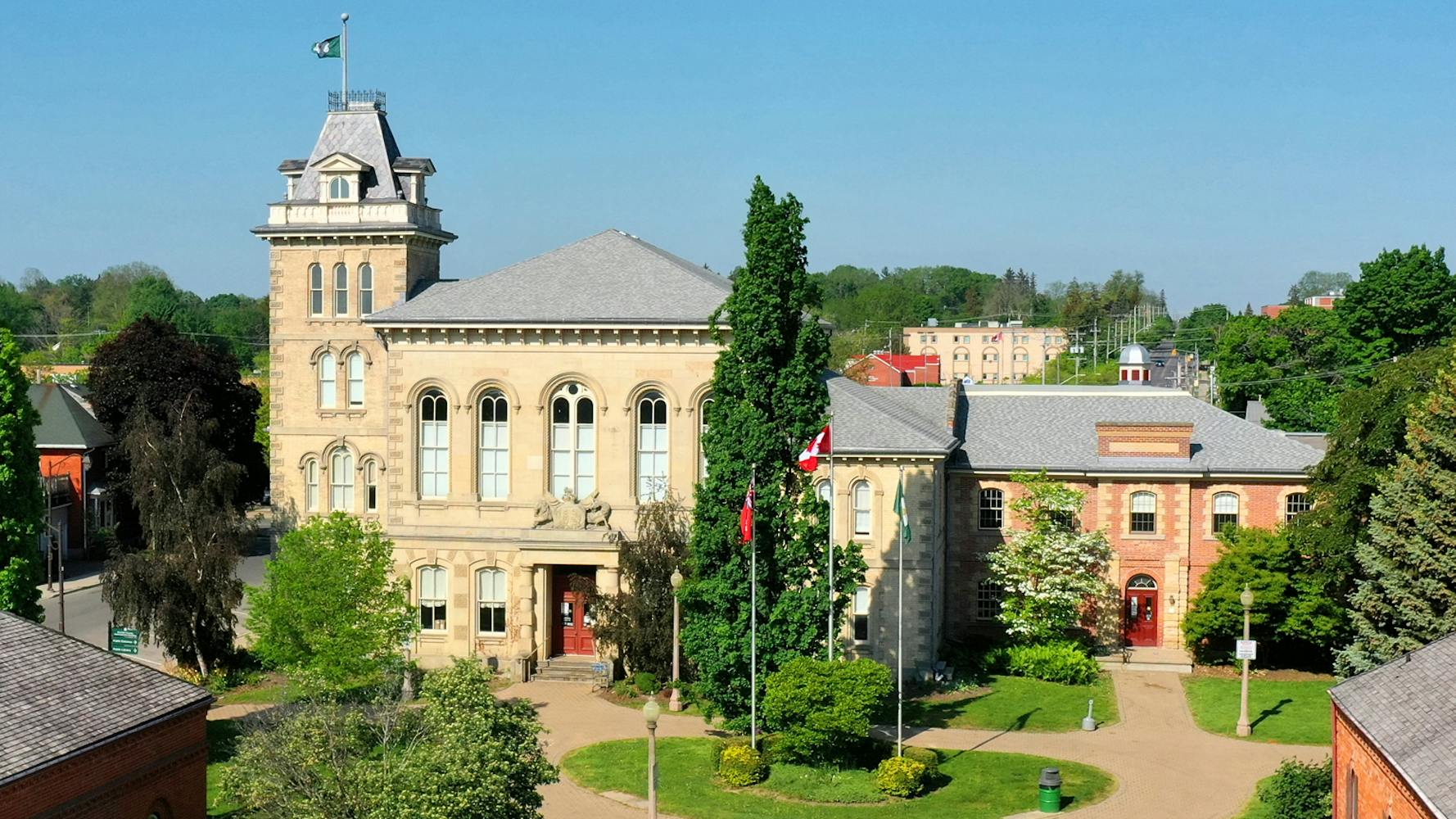 Flagpole at the County Administration Building in Simcoe
