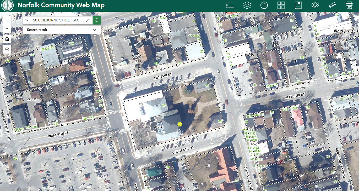 Screenshot of GIS mapping tool