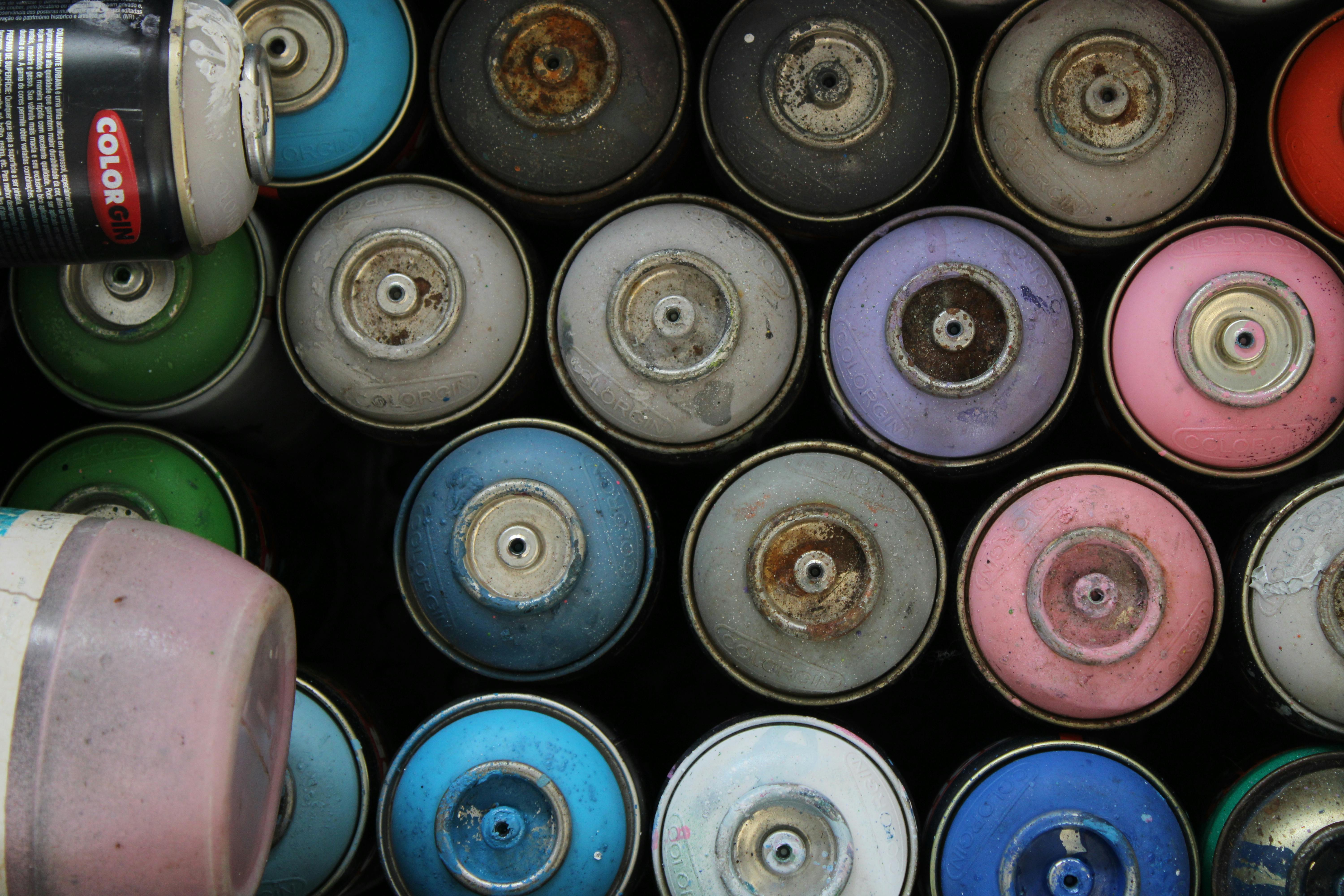 Spray paint cans