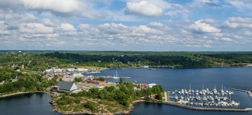 Aerial photo of harbour