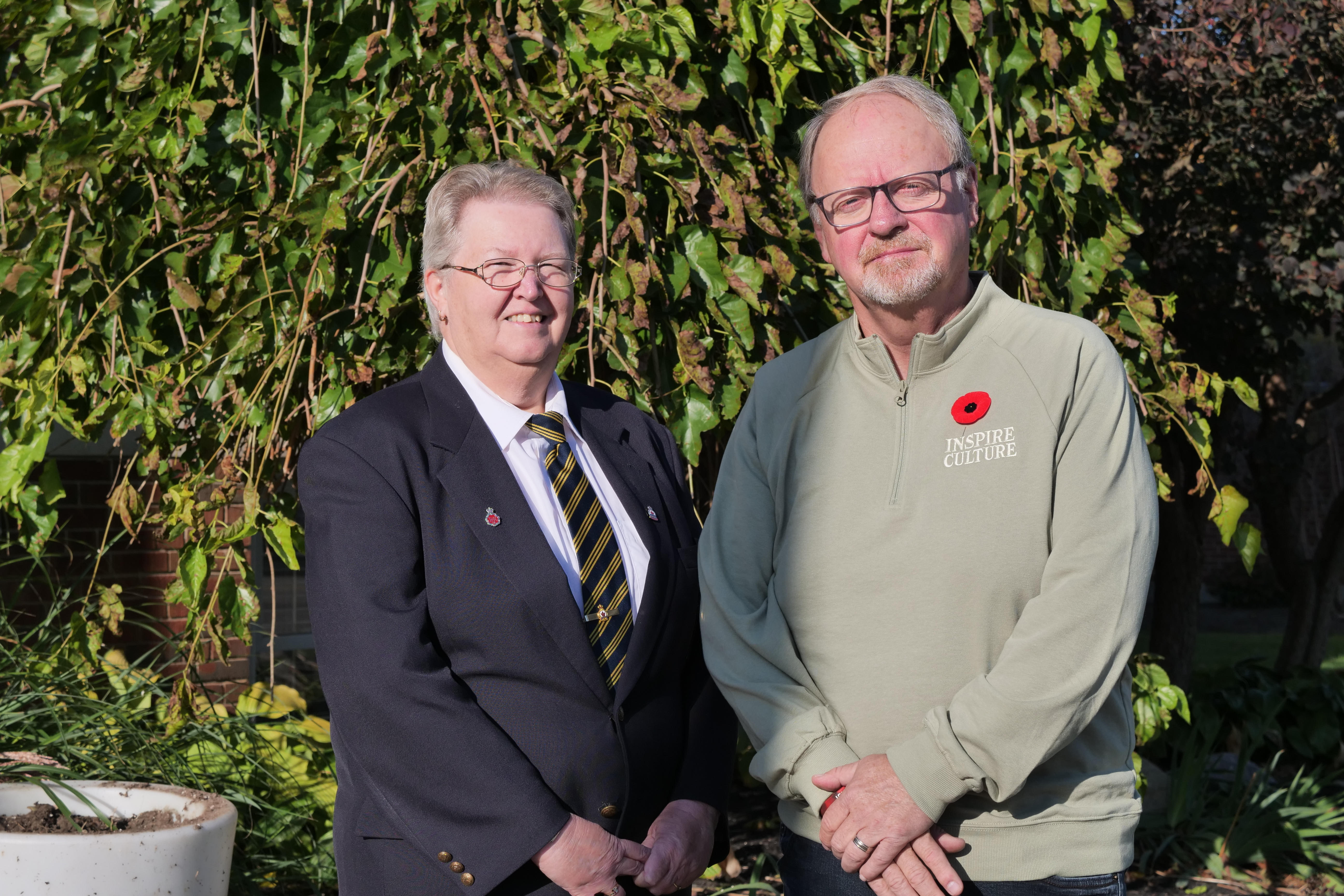 Poppy Chairperson Kate Walsh and Mayor Colin Grantham