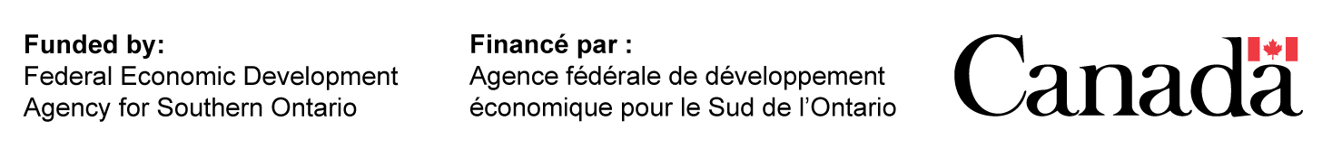 Government of Canada logo with text: "Funded by Economic Development Agency for Southern Ontario"