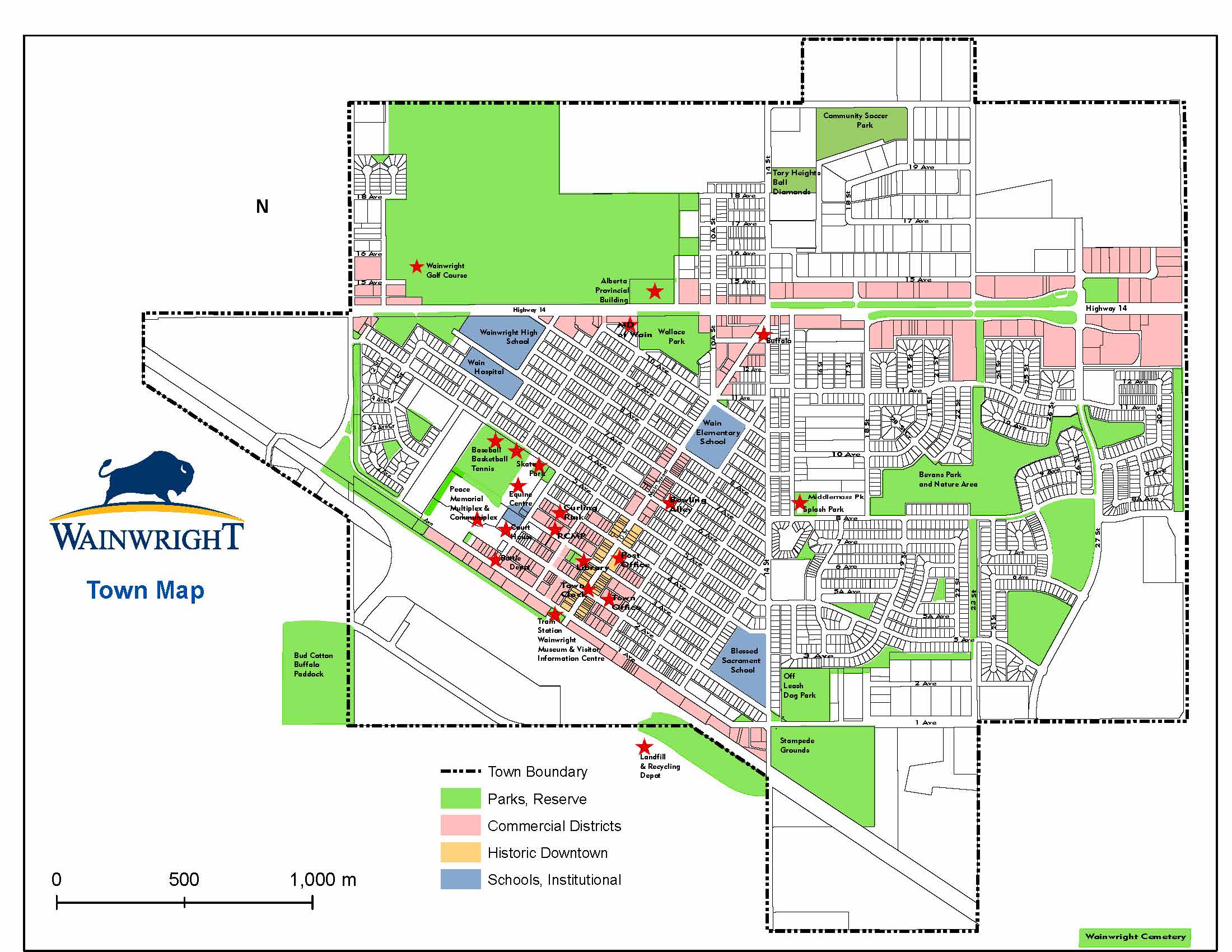 Town of Wainwright Map